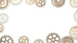 Frame made by rotating gear wheels isolated on white background