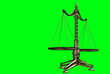 Balancing Weight Scales on Green Screen Background