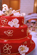 Bride and groom's cake on the wedding table