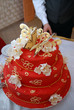Bride and groom's cake on the wedding table