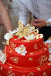 Bride and groom's cake on the wedding table