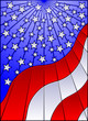 Stained glass US flag