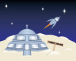 Foreclosed Moon House with Rocket