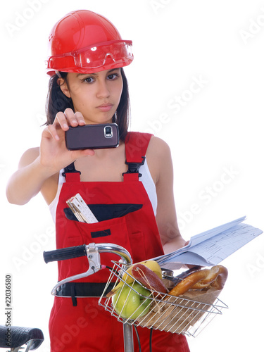 Foto: construction apprentice taking photos of the site construction apprentice taking photos of the site