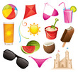 Vector: Set of 13 summer and beach vector icons Set of 13 summer and beach vector icons