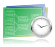 Time schedule planning. A Clock and UML Diagram.