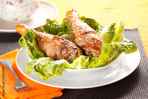 Photo: caramelized chicken thighs with sesame caramelized chicken thighs with sesame
