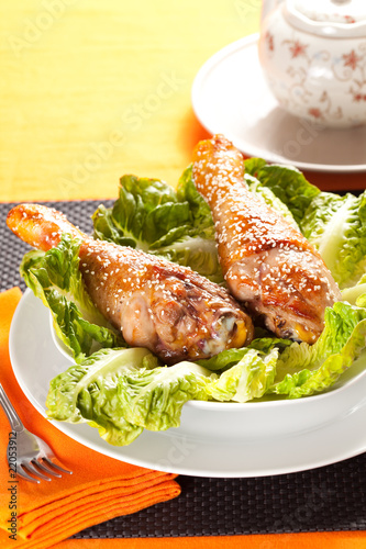 Photo: caramelized chicken thighs with sesame caramelized chicken thighs with sesame