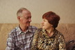 elderly couple in love looking into the eyes