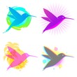 Hummingbird vector emblems