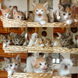 mosaico gattini nel cesto