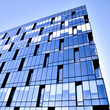 perspective glass wall of skyscraper