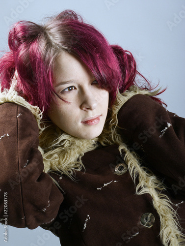 Red Hair Emo. Emo look girl with red hair