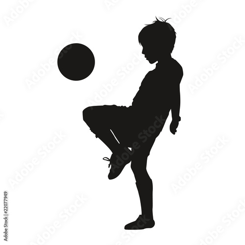 Vector: Silhouette garçon footballeur Silhouette garçon footballeur