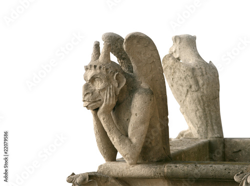 Photo: Isolated gargoyle of Notre Dame de Paris Isolated gargoyle of Notre Dame de Paris