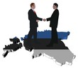 Business people on Estonia map flag illustration