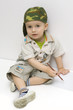 Baby boy 1 year 10 month draws or writes pencil Baby boy 1 year 10 month draws or writes pencil