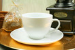 Coffee cup and grinder