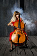 Beautiful cello musician