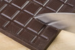 cutting in chocolate bar