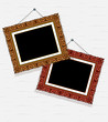 empty pictures in decorative frame on the wall