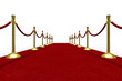 Red carpet on white background. Isolated 3D image