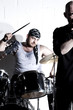groupe batteur en sueur