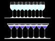 Illustration: Alpha channel for Wine and martini glasses on the shelf Alpha channel for Wine and martini glasses on the shelf