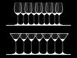 Illustration: Empty Wine and Martini glasses on the shelf Empty Wine and Martini glasses on the shelf