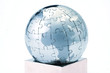 Jigsaw globe puzzle on white
