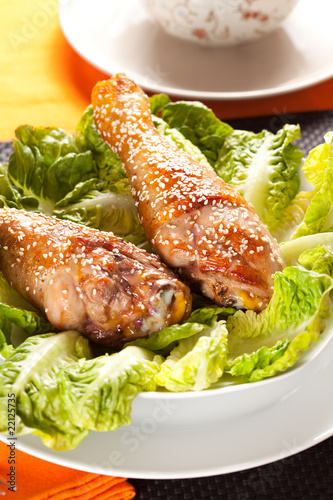 Photo: caramelized chicken thighs with sesame caramelized chicken thighs with sesame