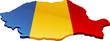 Carte de la Roumanie 3D drapeau (détouré)