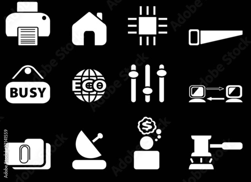 Vector: White icon set. vector White icon set. vector