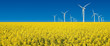 turbine eoliche in prato giallo fiorito