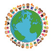 cartoon earth with kids