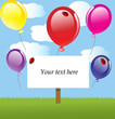 vector background with sky and balloons
