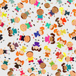 vector seamless background with kids