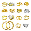 Collection of gold wedding rings