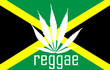 Jamaican reggae flag with marihuana leaf