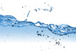 water splash with bubbles isolated on white