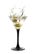 Martini with olives on a white background Martini with olives on a white background