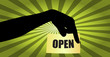 Hand silhouette holding paper Hand silhouette holding paper
