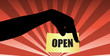 Hand silhouette holding paper Hand silhouette holding paper