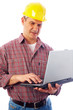 handsome man-builder with laptop