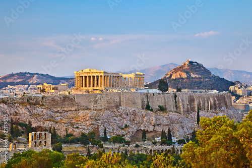 Photo: View on Acropolis at sunset View on Acropolis at sunset