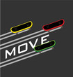 Drive on skateboards. Advance, competition.