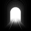 Railroad tunnel. Detailed vector.