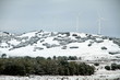 Wind turbines Winter landscape Alto Palancia Castellon province