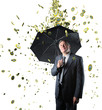 rain money on confident businessman