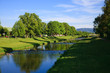 River on blue sky